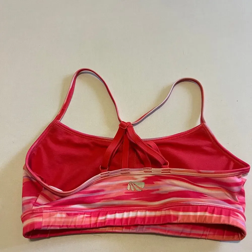 5/ $25 Marika Tek pink striped strappy sports bra S